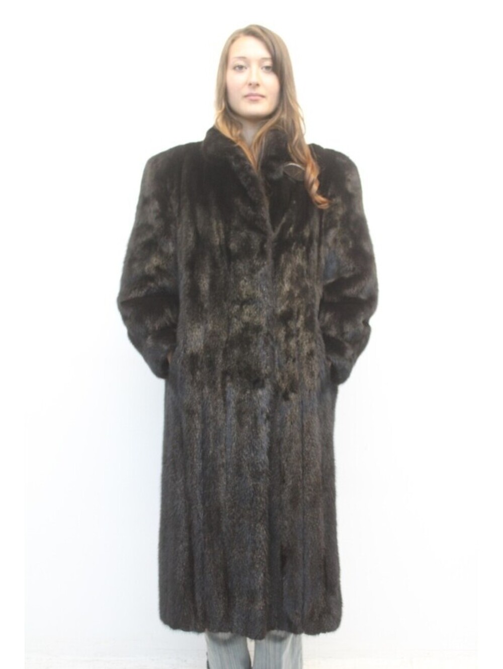 MINT CANADIAN BLACK MINK FUR COAT JACKET WOMEN WOMAN SIZE 6 SMALL